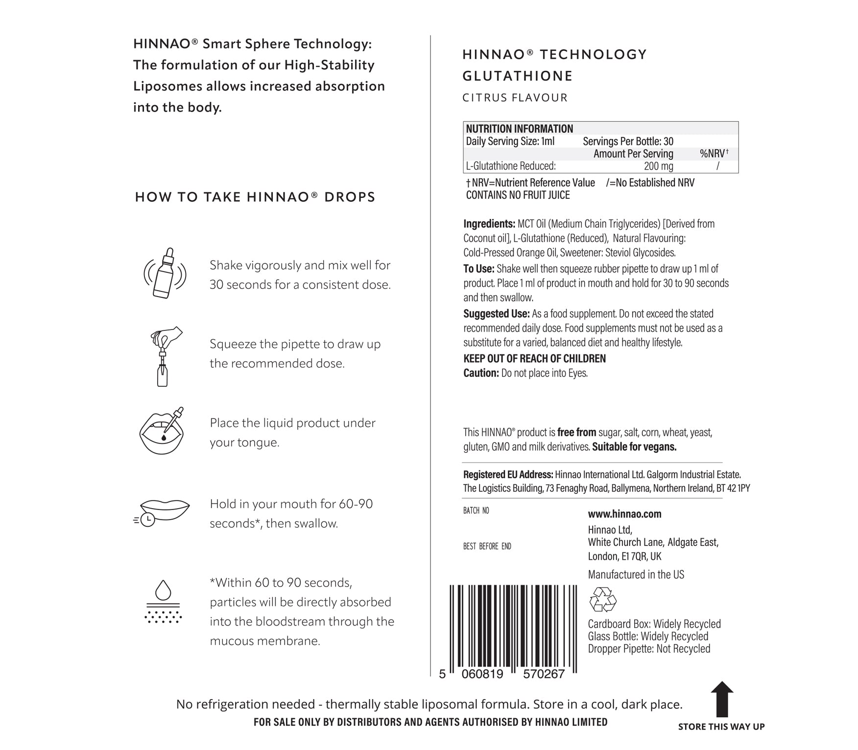 Sublingual Glutathione Hinnao Technology Sublingual Glutathione Hinnao Technology