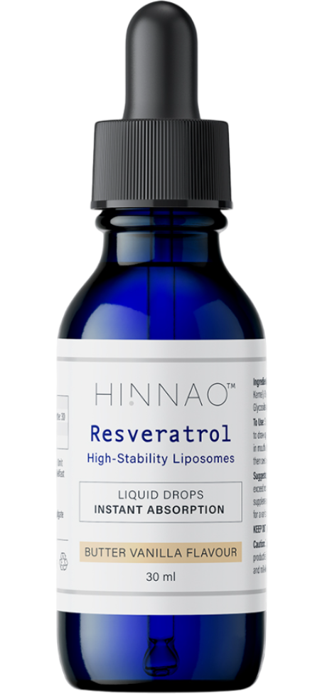 HINNAO Sublingual Resveratrol drops blue glass bottle for antioxidant support