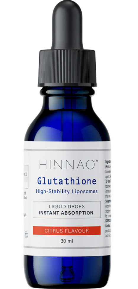 HINNAO Sublingual Glutathione drops blue glass bottle for antioxidant support